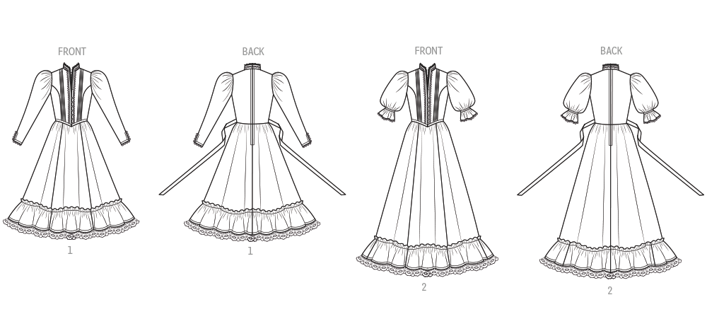 Simplicity S3215 vintage 1980s Gunne Sax fitted dress pattern envelope