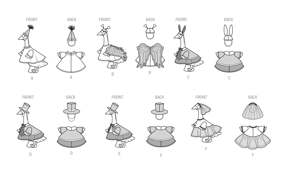 Simplicity S3223 pattern envelope showing outfits for porch geese