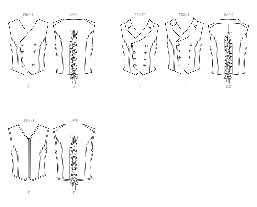 Simplicity S9087 sewing pattern envelope showing the Men's Steampunk Victorian Vest Costume designs