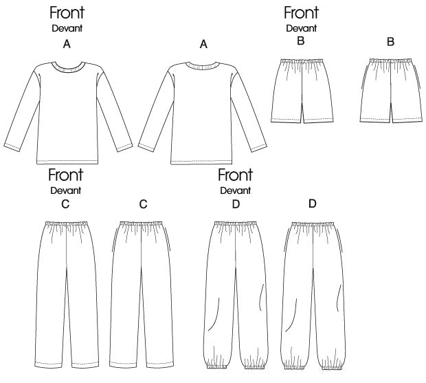 Simplicity S9202 sewing pattern envelope showing pyjama top and trousers