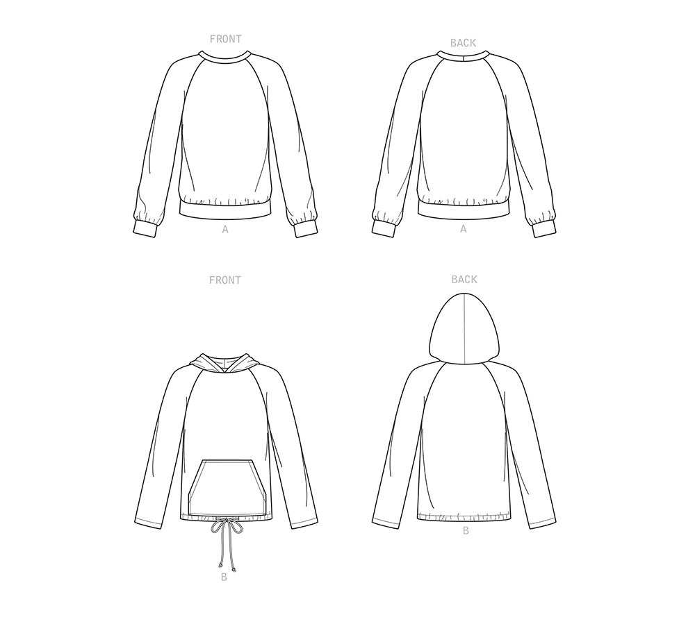 Simplicity S9240 sewing pattern envelope showing raglan top and hoodie
