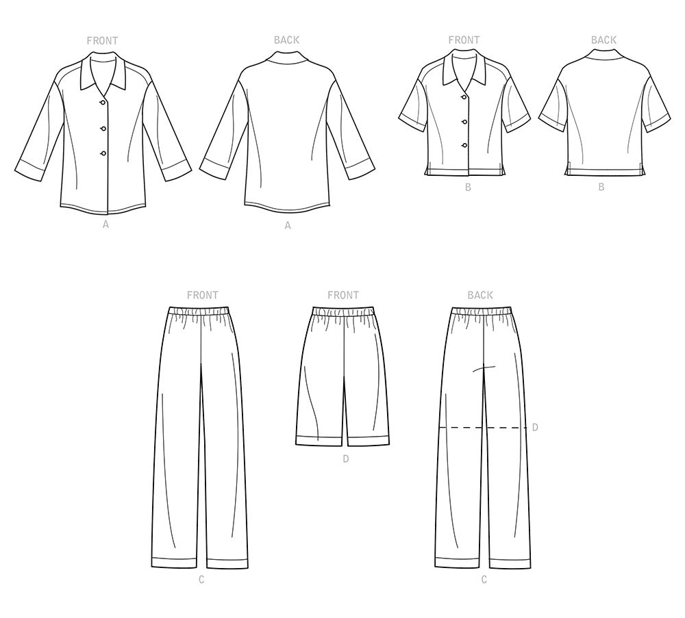 Simplicity sewing pattern S9270 envelope showing a shirt with trousers or shorts