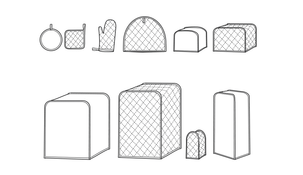 Simplicity S9303 sewing pattern envelope showing kitchen accessories designs