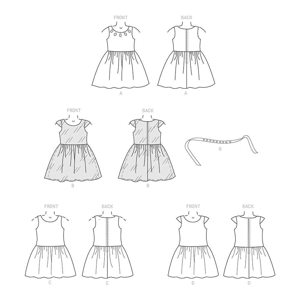 Simplicity S9320 sewing pattern envelope showing child's dress designs