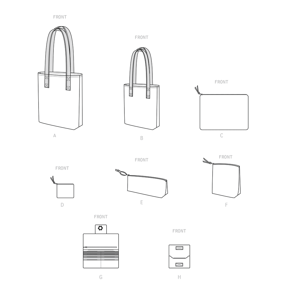 Simplicity S9408 sewing pattern envelope showing bags and small accessories