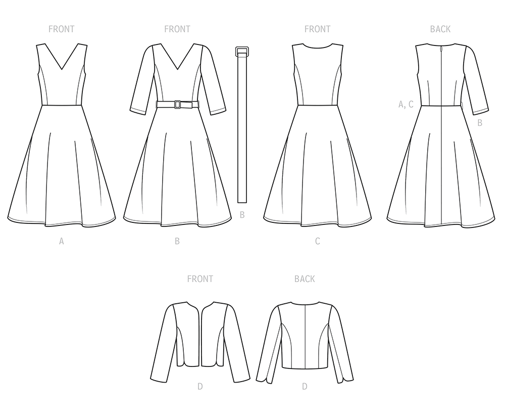 Simplicity S9473 sewing pattern envelope showing dress