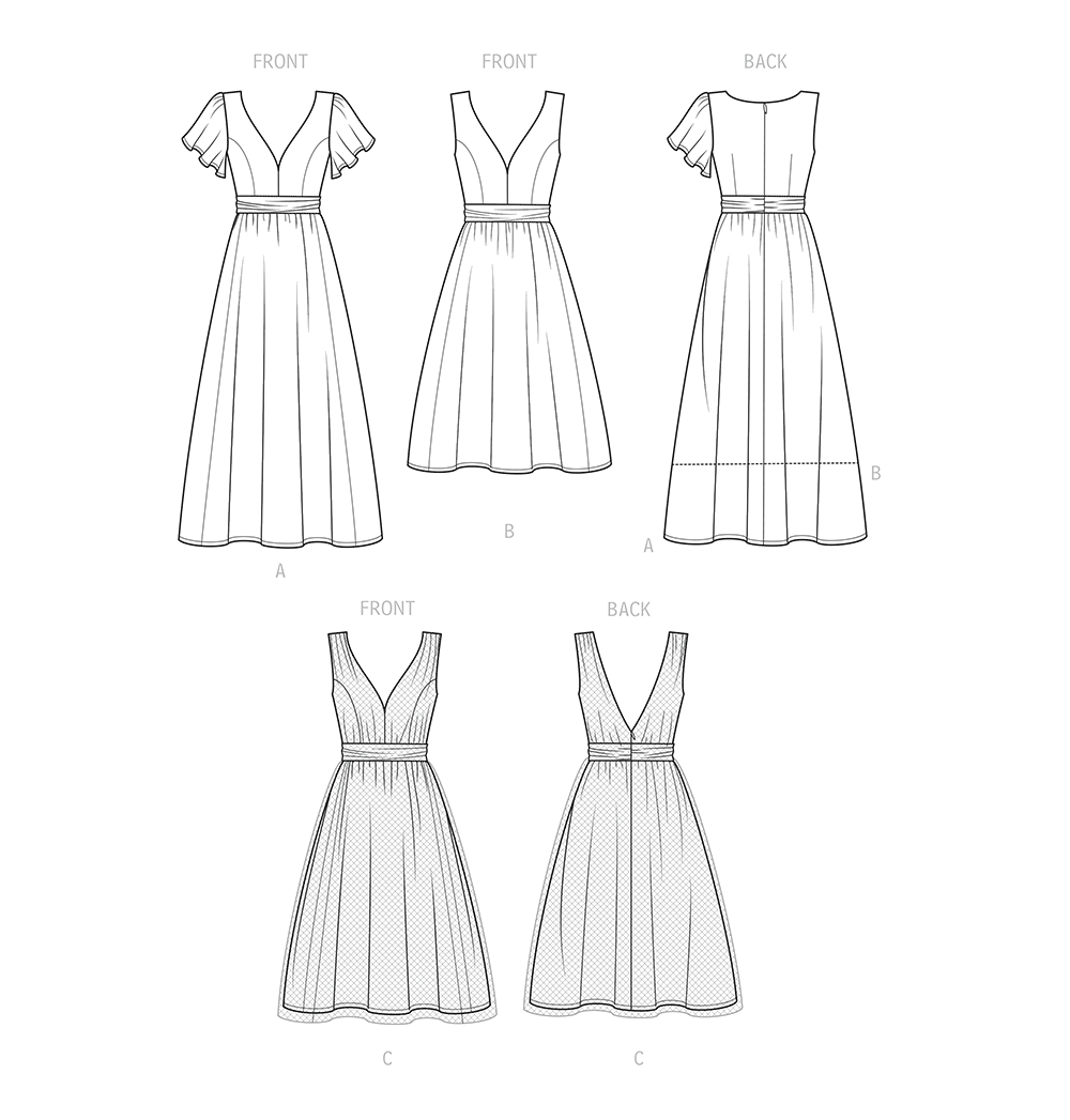 Simplicity S9475 sewing pattern envelope showing dress
