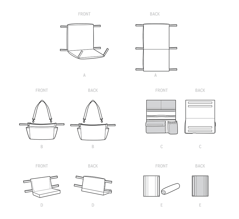 Simplicity S9492 sewing pattern envelope showing seat pad and organisers