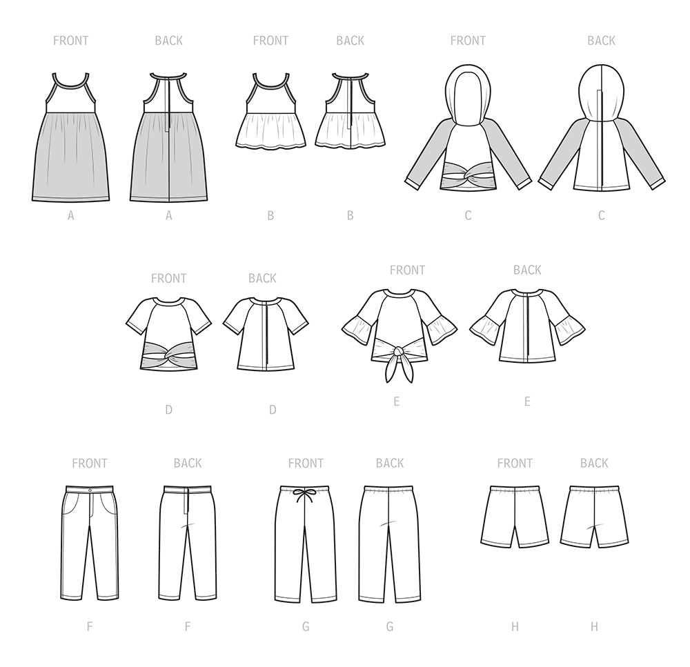 Simplicity S9499 sewing pattern envelope showing doll clothes