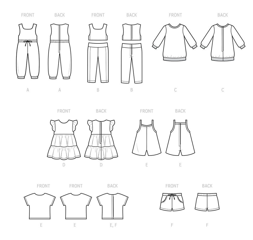 Simplicity S9500 sewing pattern envelope showing doll clothes