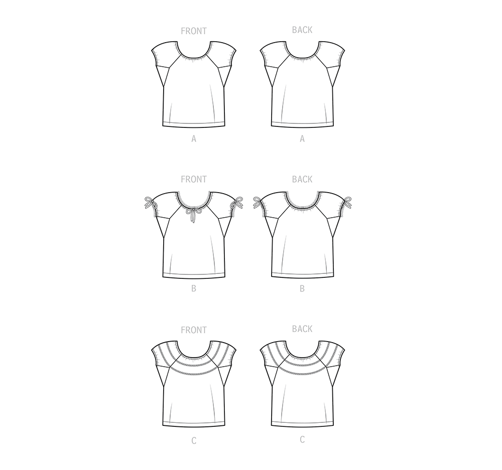 Simplicity S9538 pattern envelope showing tops with puff sleeves