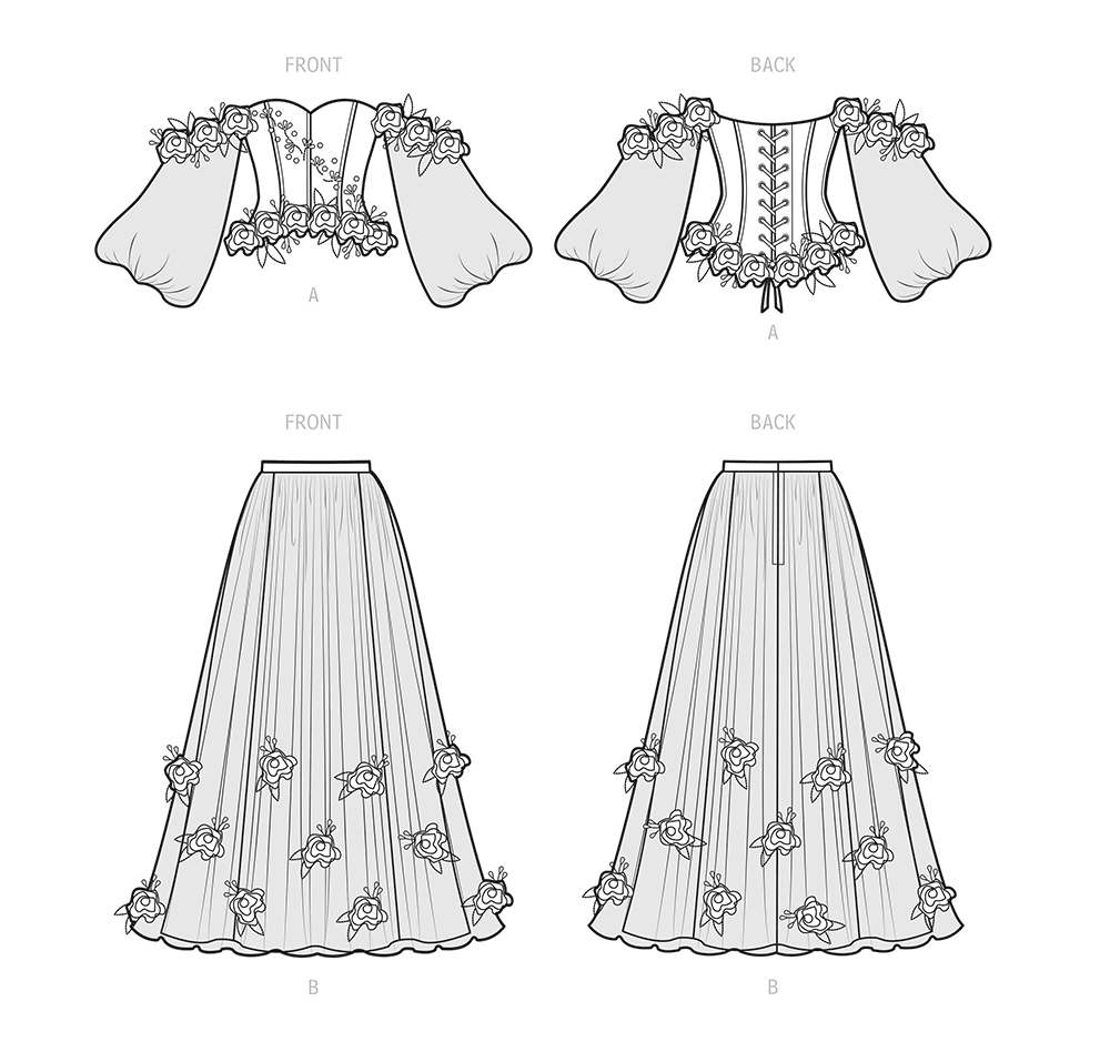 Simplicity S9577 sewing pattern envelope showing costumes