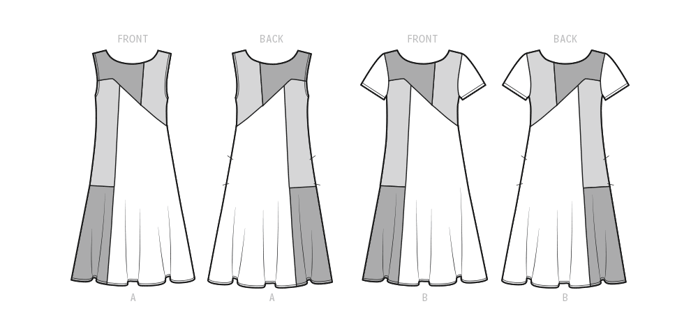 Simplicity S9615 sewing pattern envelope showing dress designs