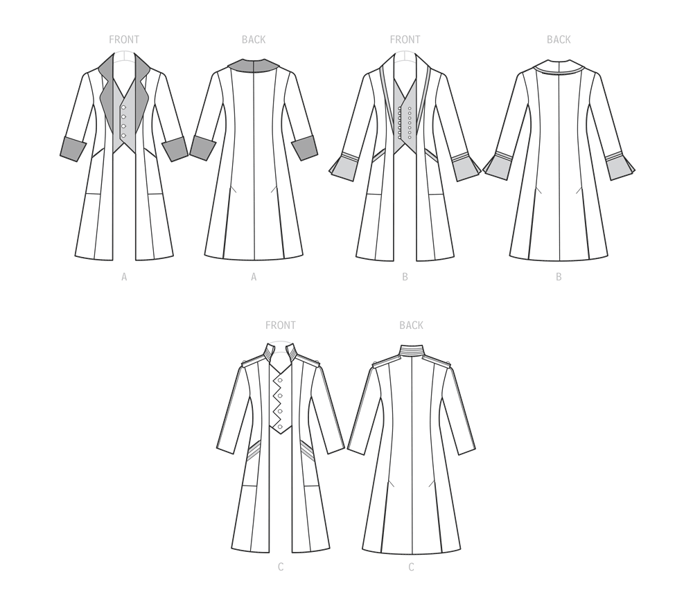 Simplicity S9630 sewing pattern envelope showing costume designs
