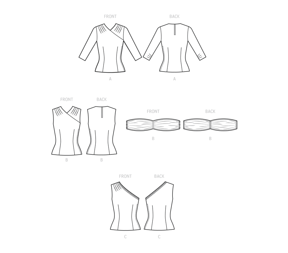 Simplicity S9634 sewing pattern envelope showing top designs