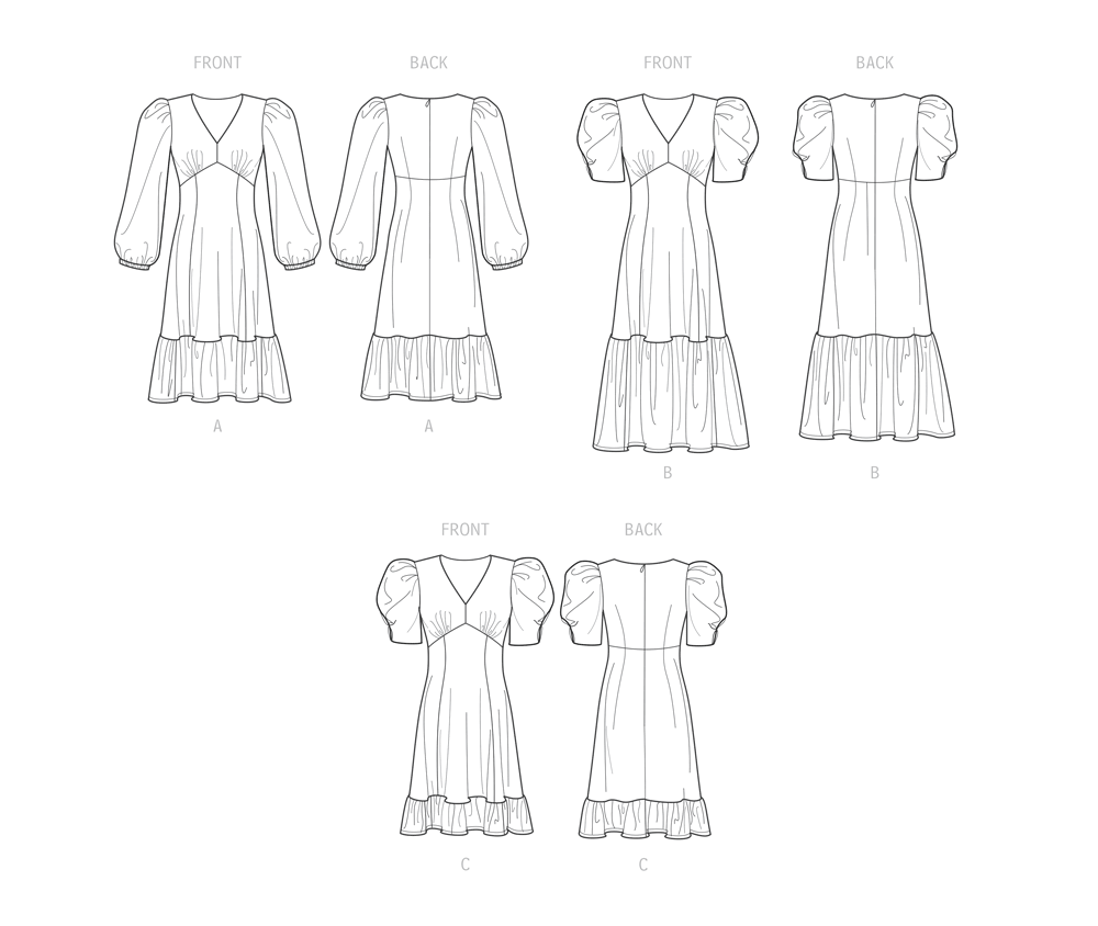 Simplicity S9642 sewing pattern envelope showing dress designs