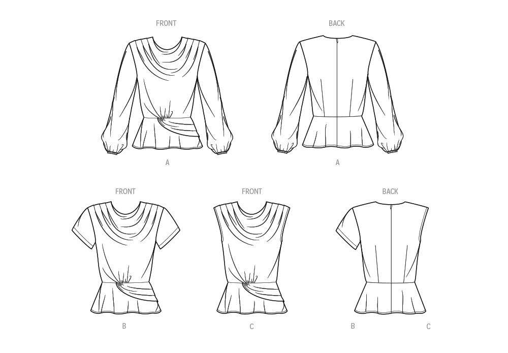 Simplicity S9706 sewing pattern envelope showing knot front tops