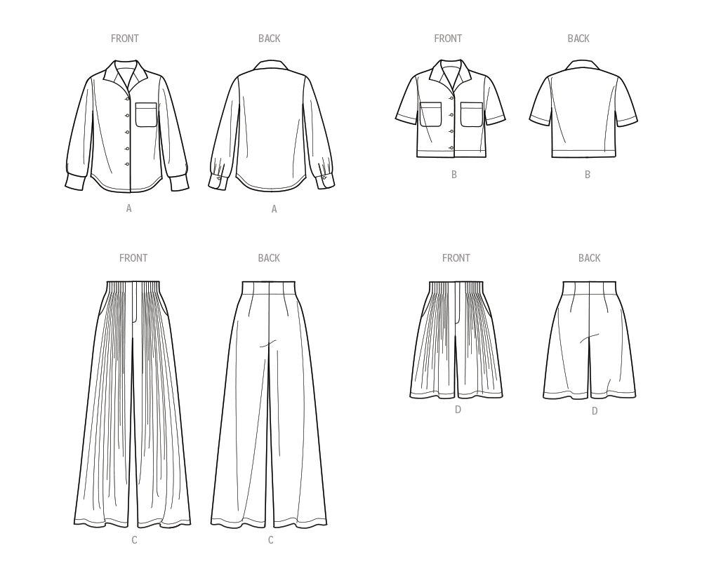 Simplicity S9715 sewing pattern envelope showing casual wear with a fly front
