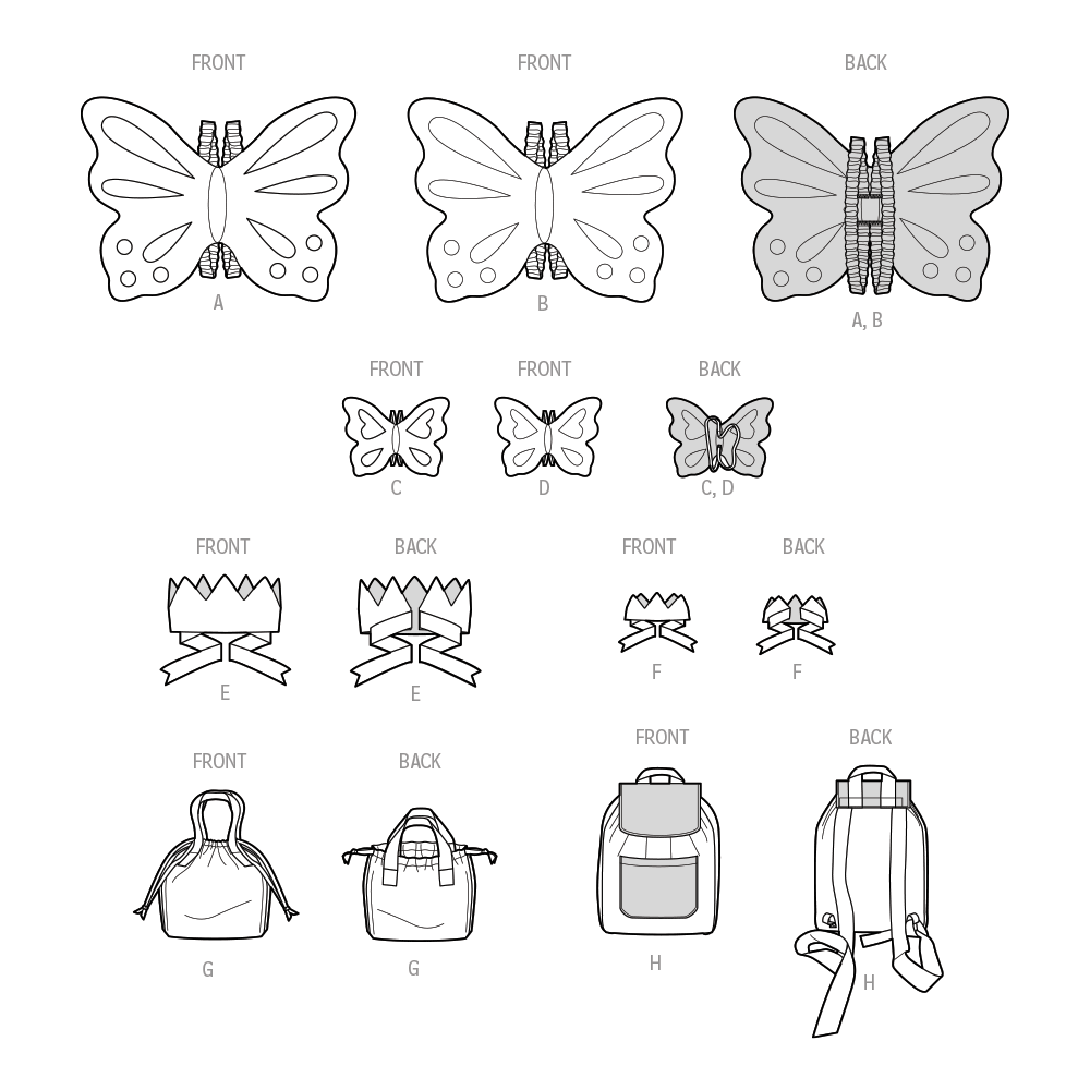 Simplicity S9765 sewing pattern envelope showing accessories