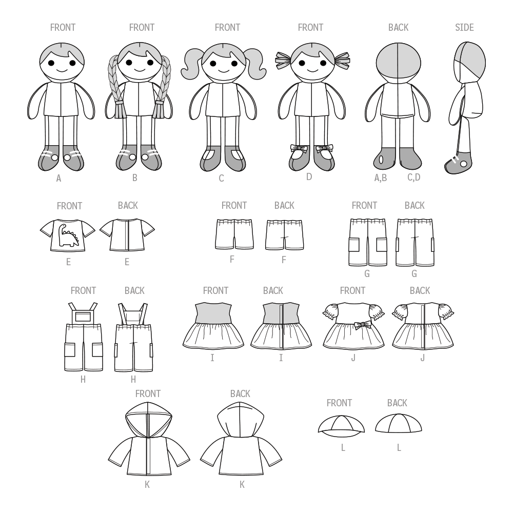 Simplicity S9770 sewing pattern envelope showing stuffed dolls