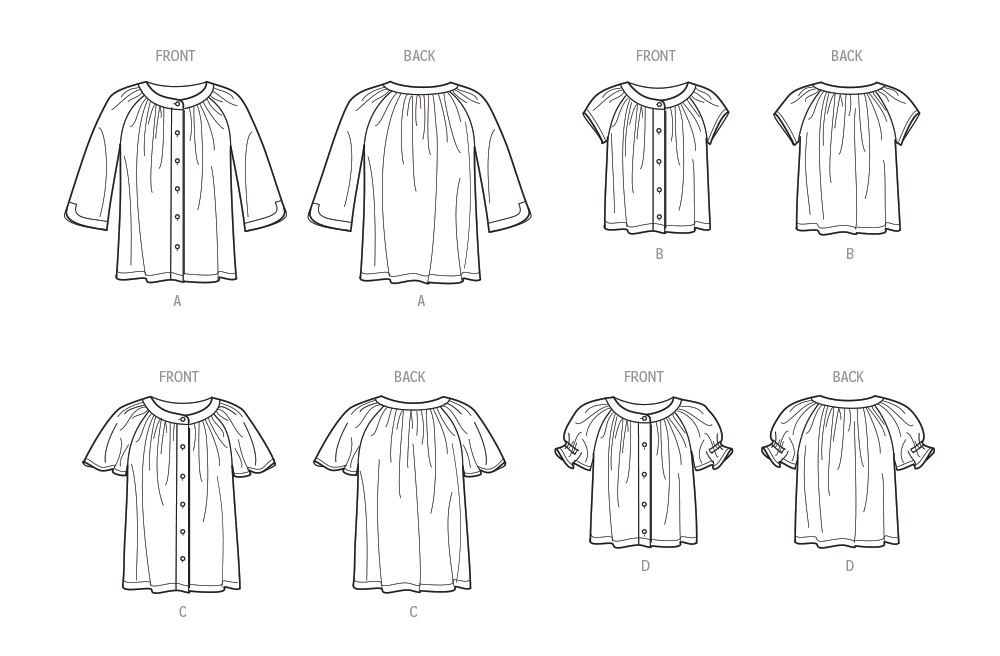 Simplicity S9782 sewing pattern envelope showing a button-front top