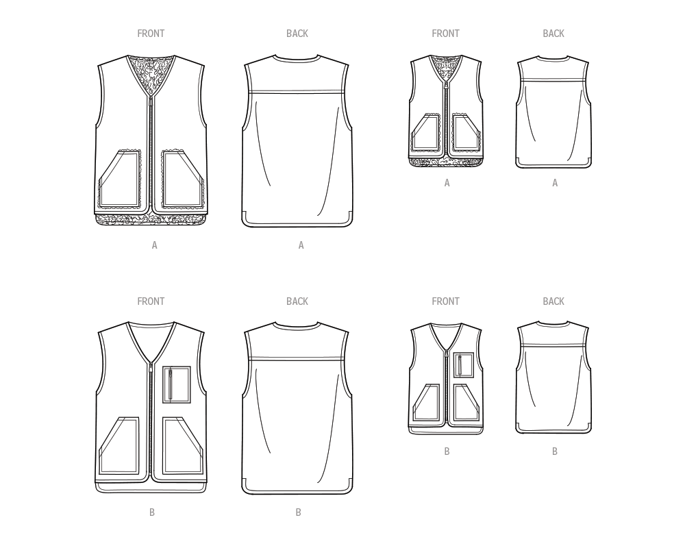 Simplicity S9860 sewing pattern envelope showing unisex waistcoats