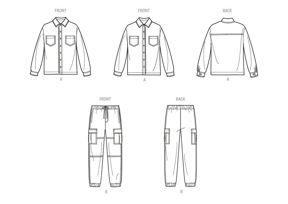Simplicity S9864 sewing pattern envelope showing children's shirt