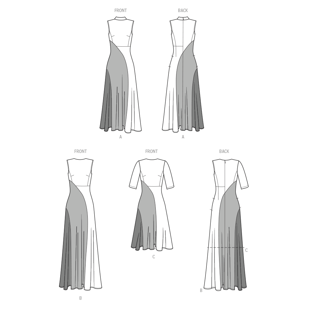 Simplicity S9886 sewing pattern envelope showing women's dress