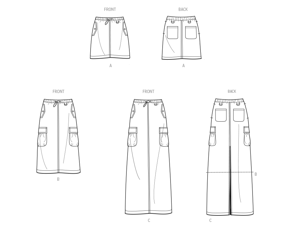 Simplicity S9891 sewing pattern envelope showing women's skirt and trousers