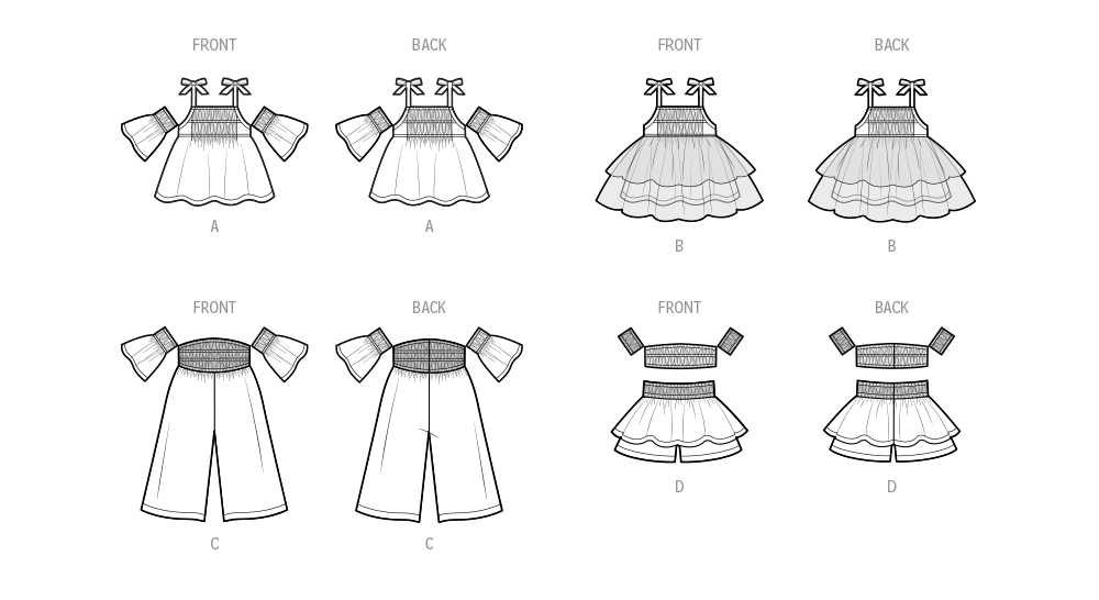 Simplicity sewing pattern S9904 envelope showing doll clothes designs