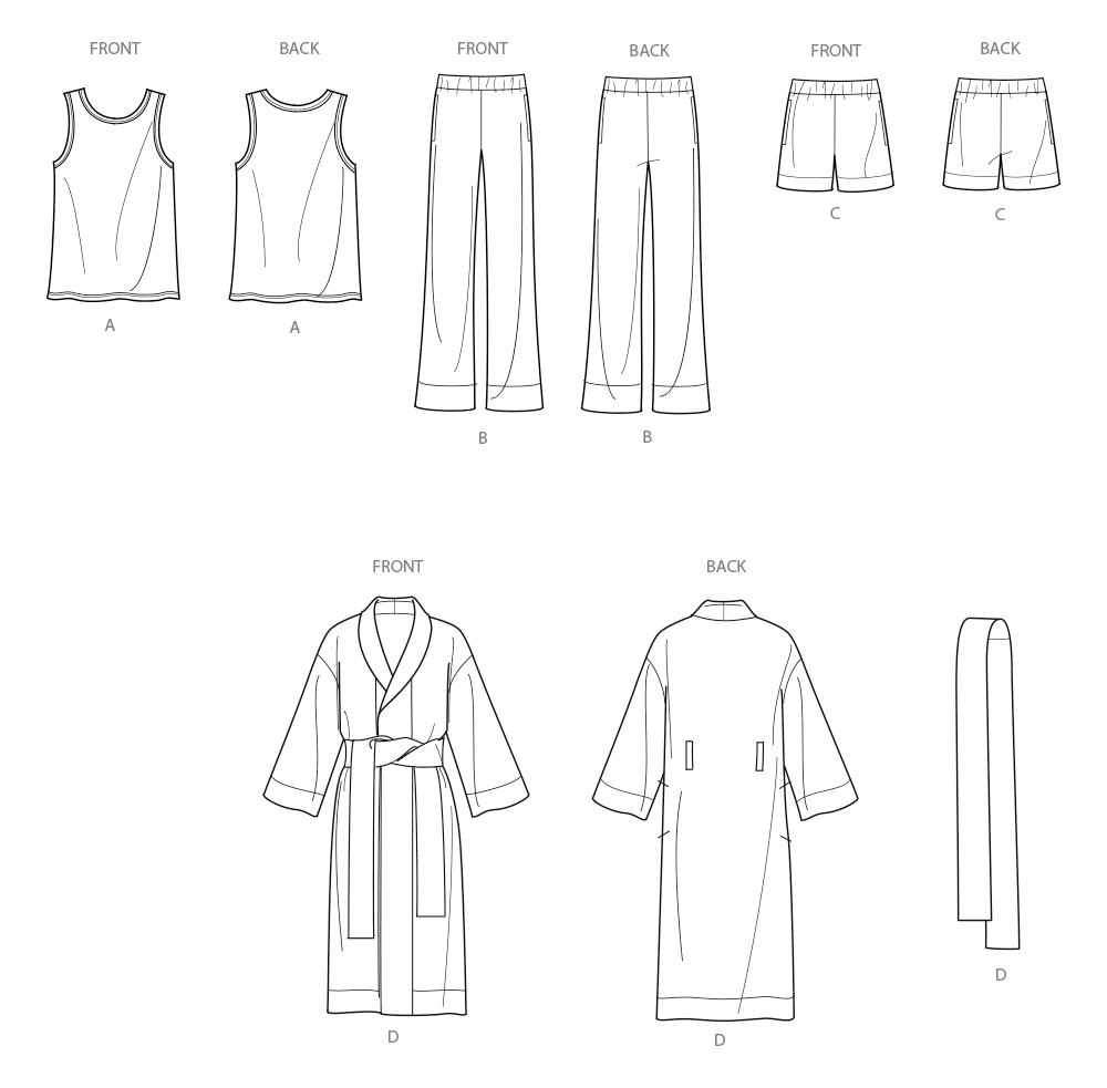 Simplicity S9931 sewing pattern envelope showing a men's lounge set