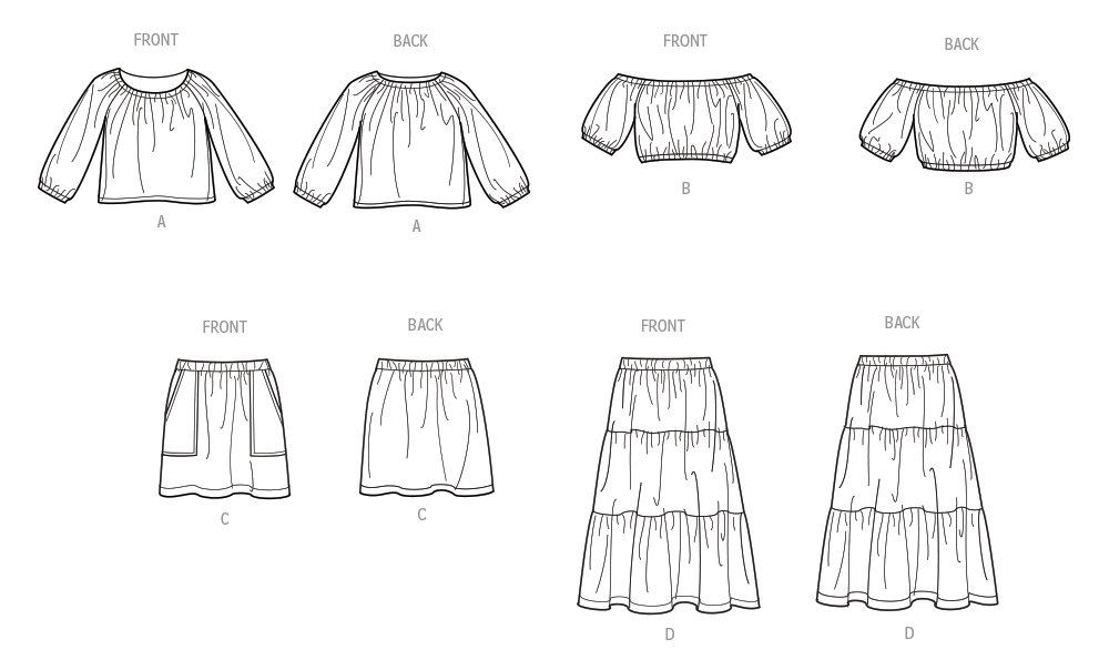 Simplicity S9934 sewing pattern envelope showing girls' casual wear