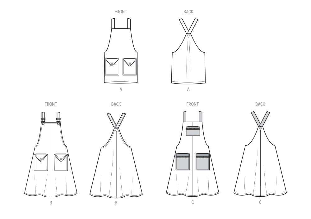 Simplicity S9938 sewing pattern envelope showing aprons