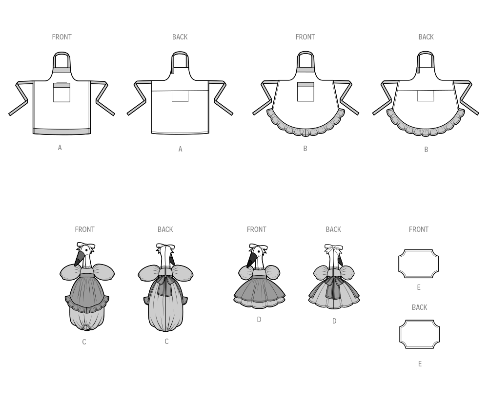 Simplicity S9973 sewing pattern envelope showing aprons