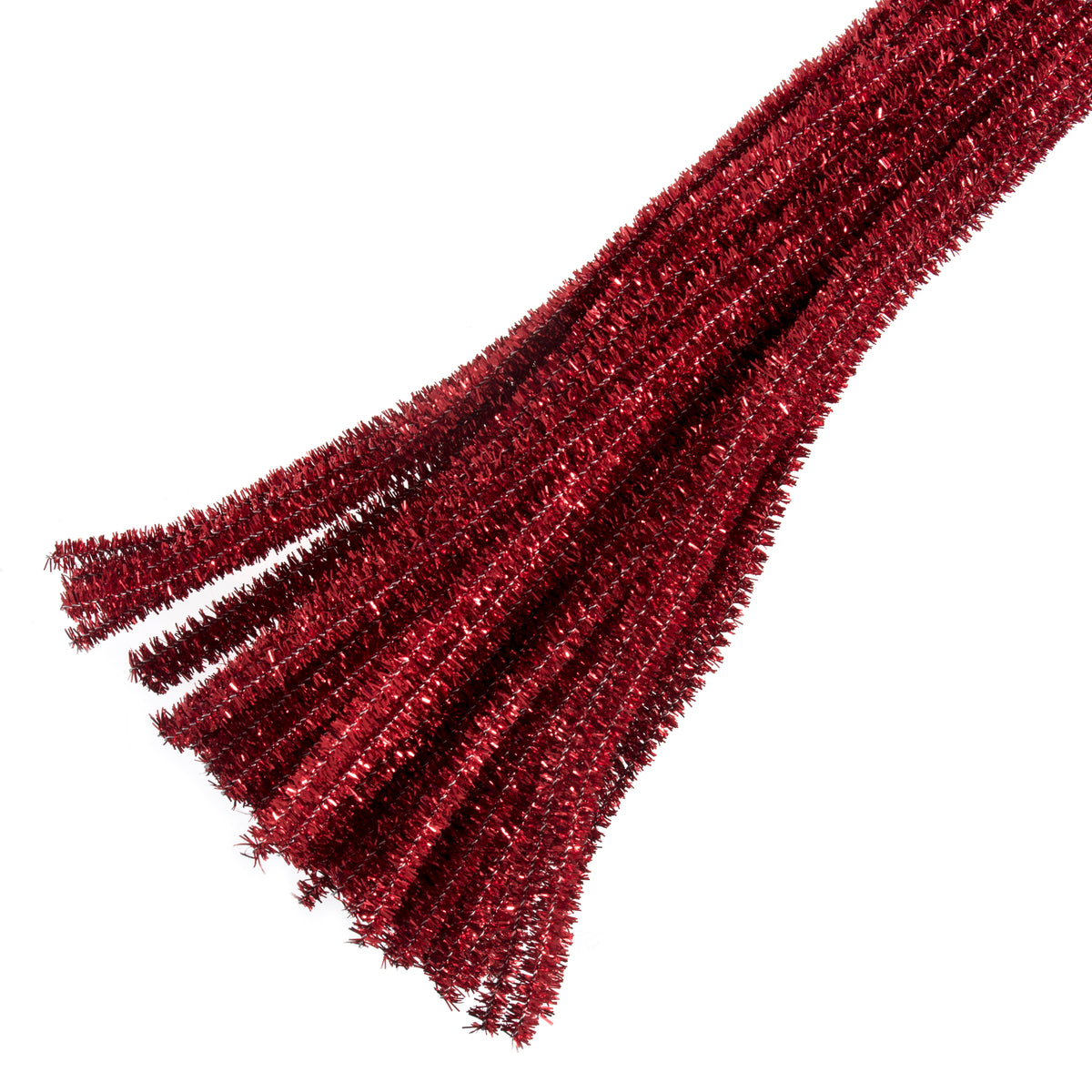 Bundle of red glitter chenille stems