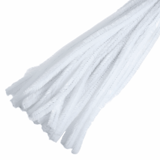 Trimits White Jumbo Chenilles - 30cm x 12mm (Pack of 50)