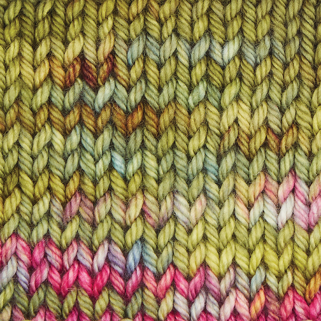 Hand-dyed skein of Symfonie Bella yarn in Summer Romance