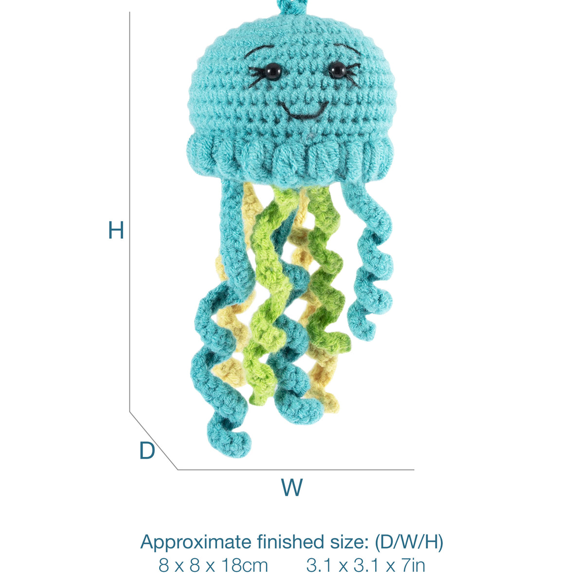 Crocheted amigurumi jellyfish