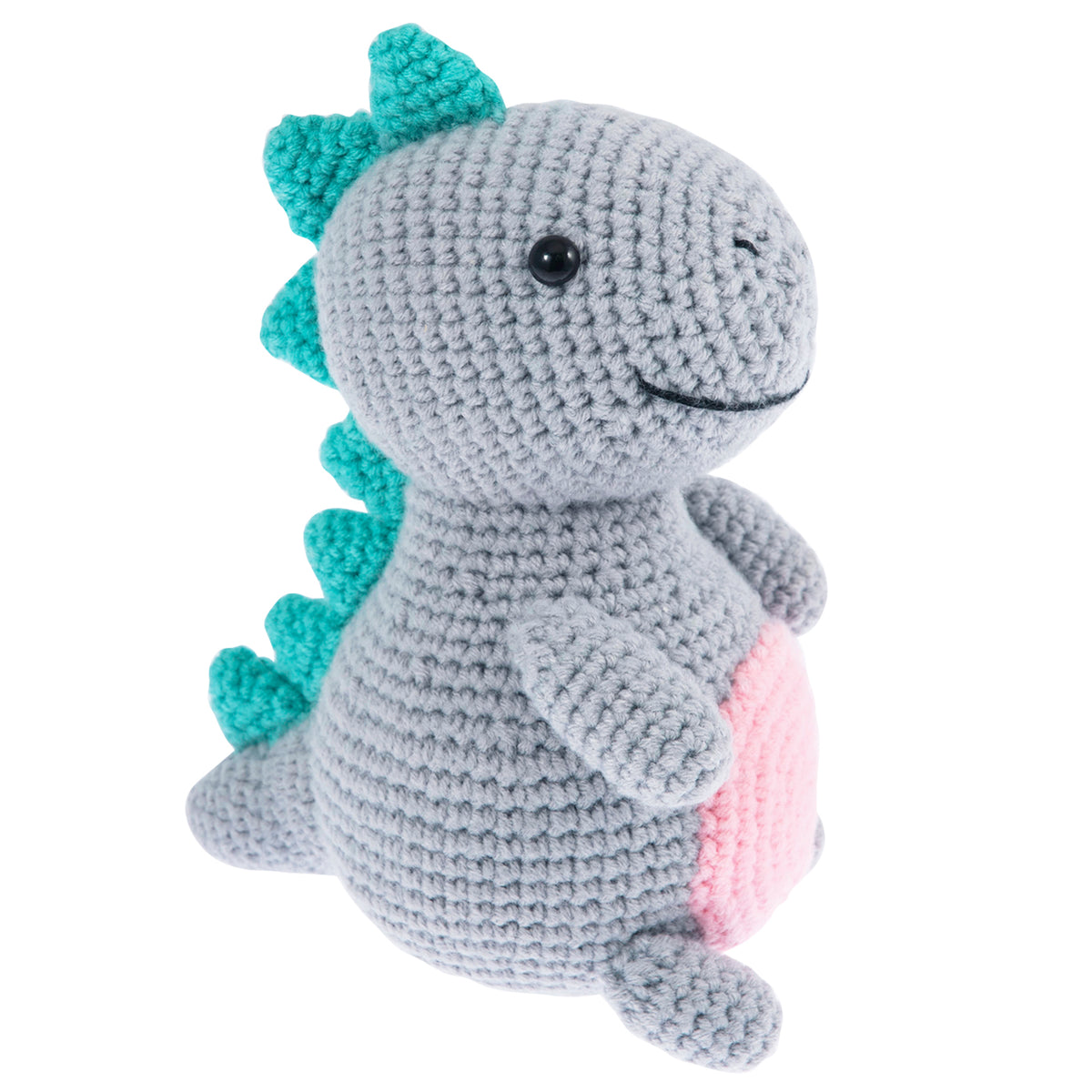 Crocheted amigurumi dinosaur