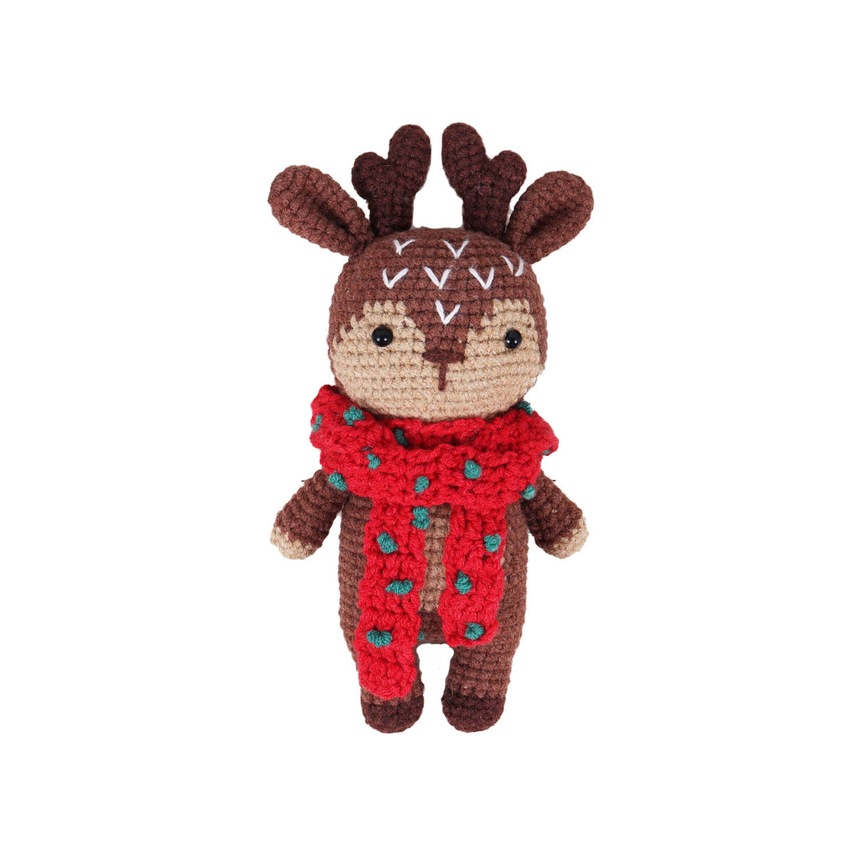 Crocheted amigurumi reindeer with Trimits Christmas crochet kit
