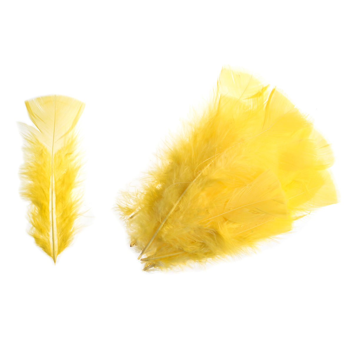Pack of yellow turkey feathers by Trimits