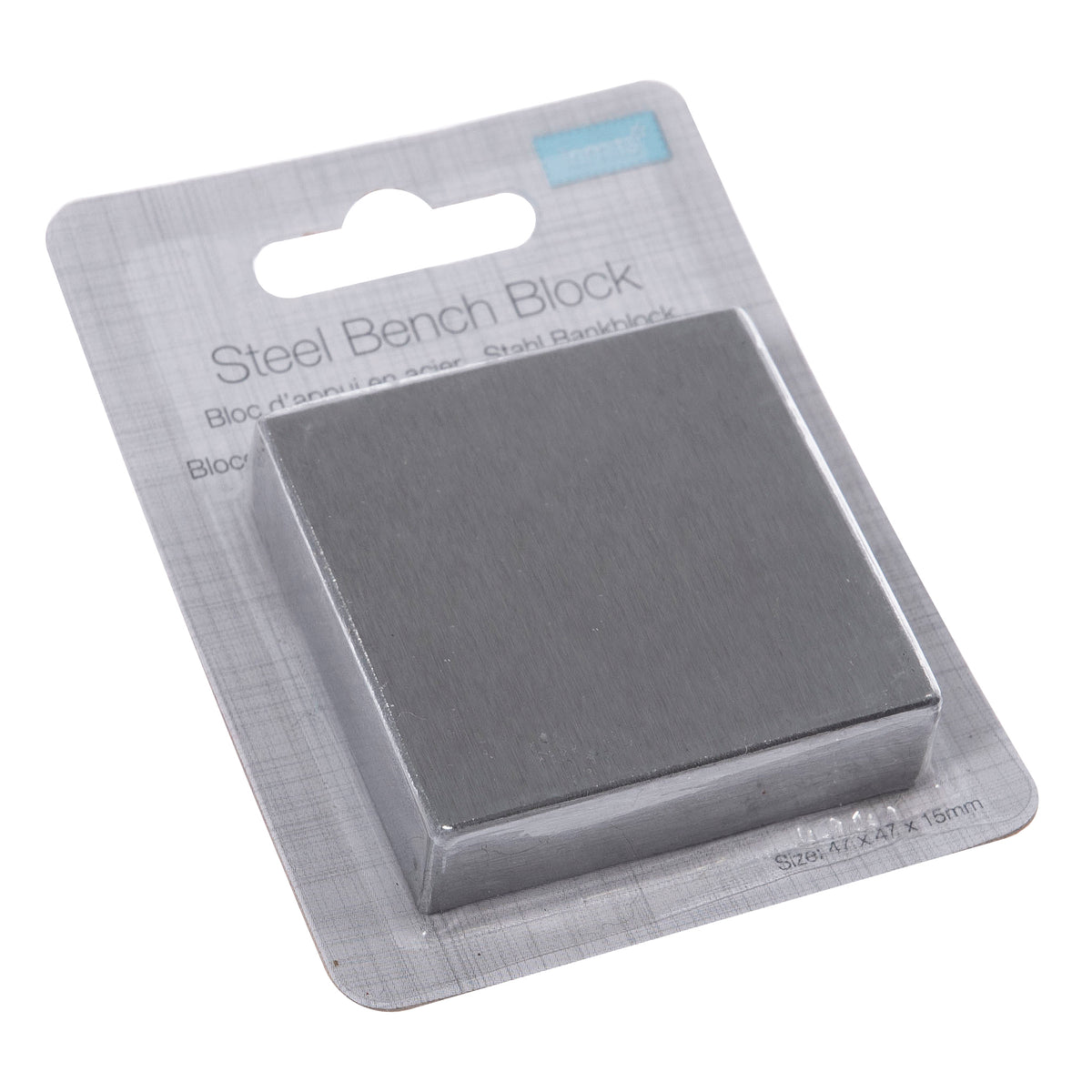 Small square steel bench block for jewellery making