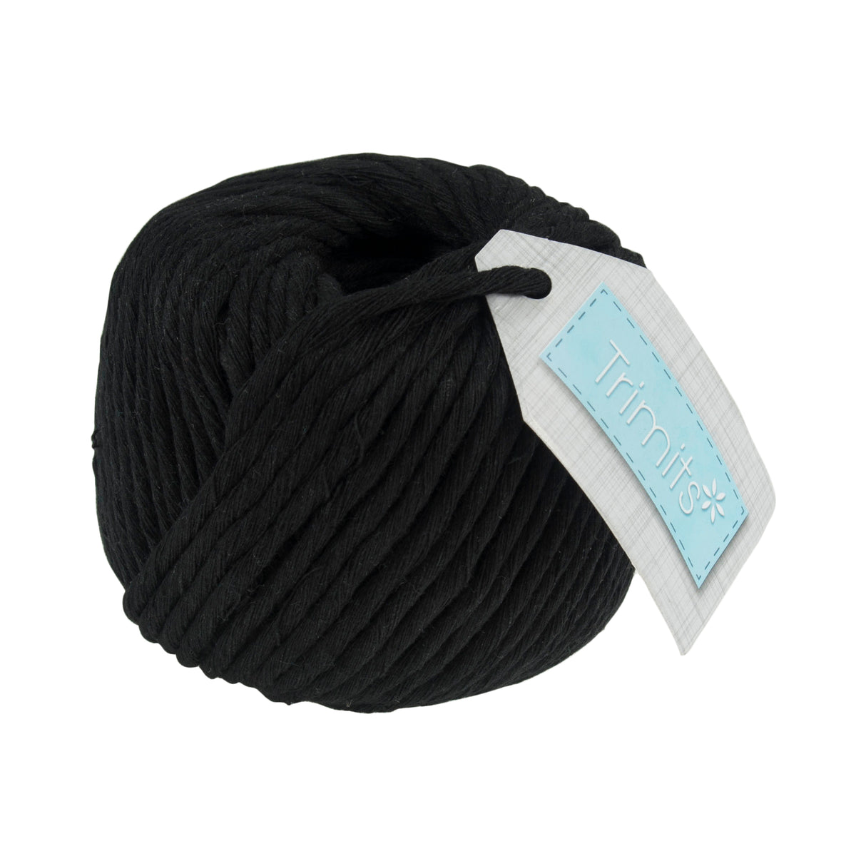 Ball of black cotton macrame cord