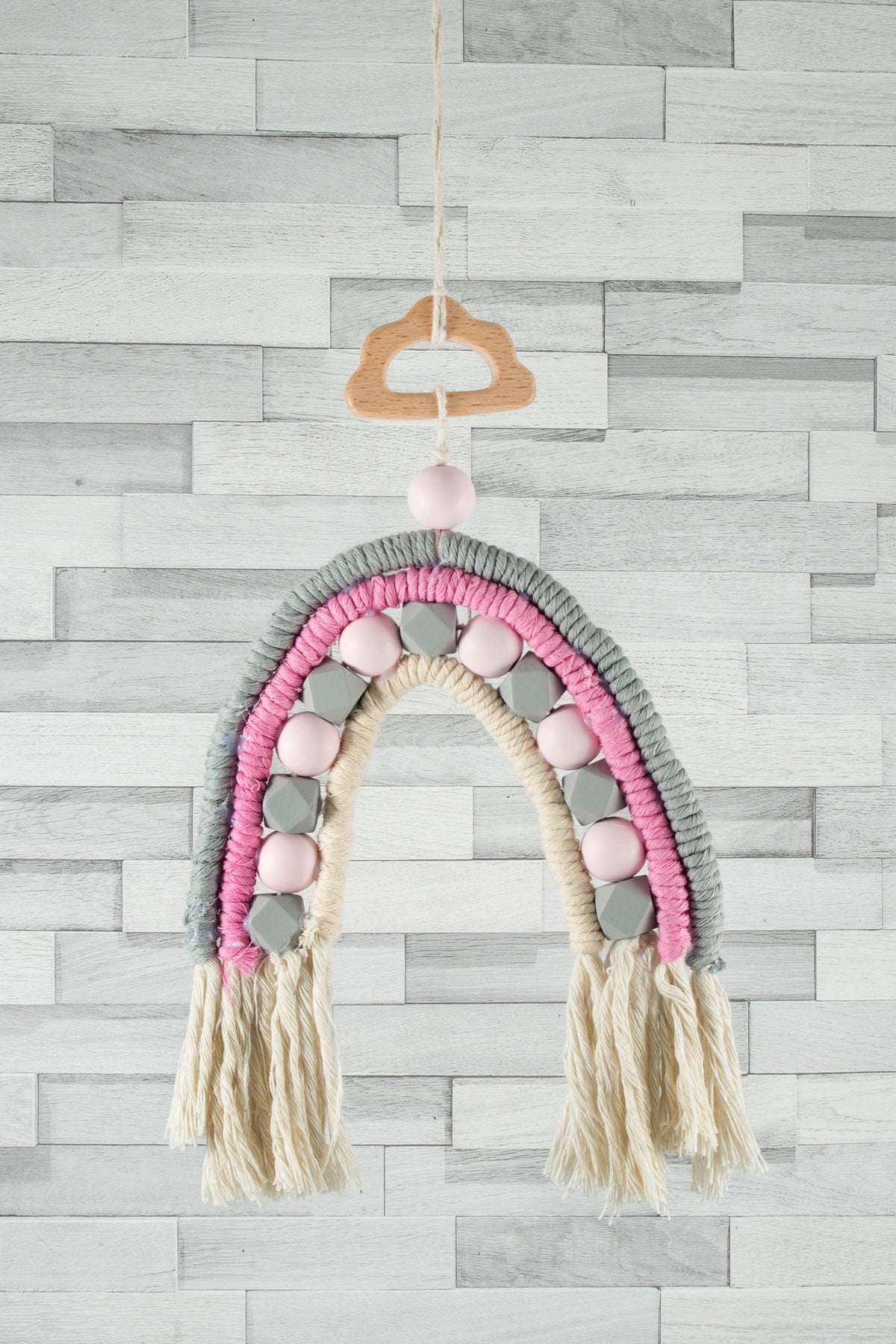 Ball of pale pink cotton macrame cord