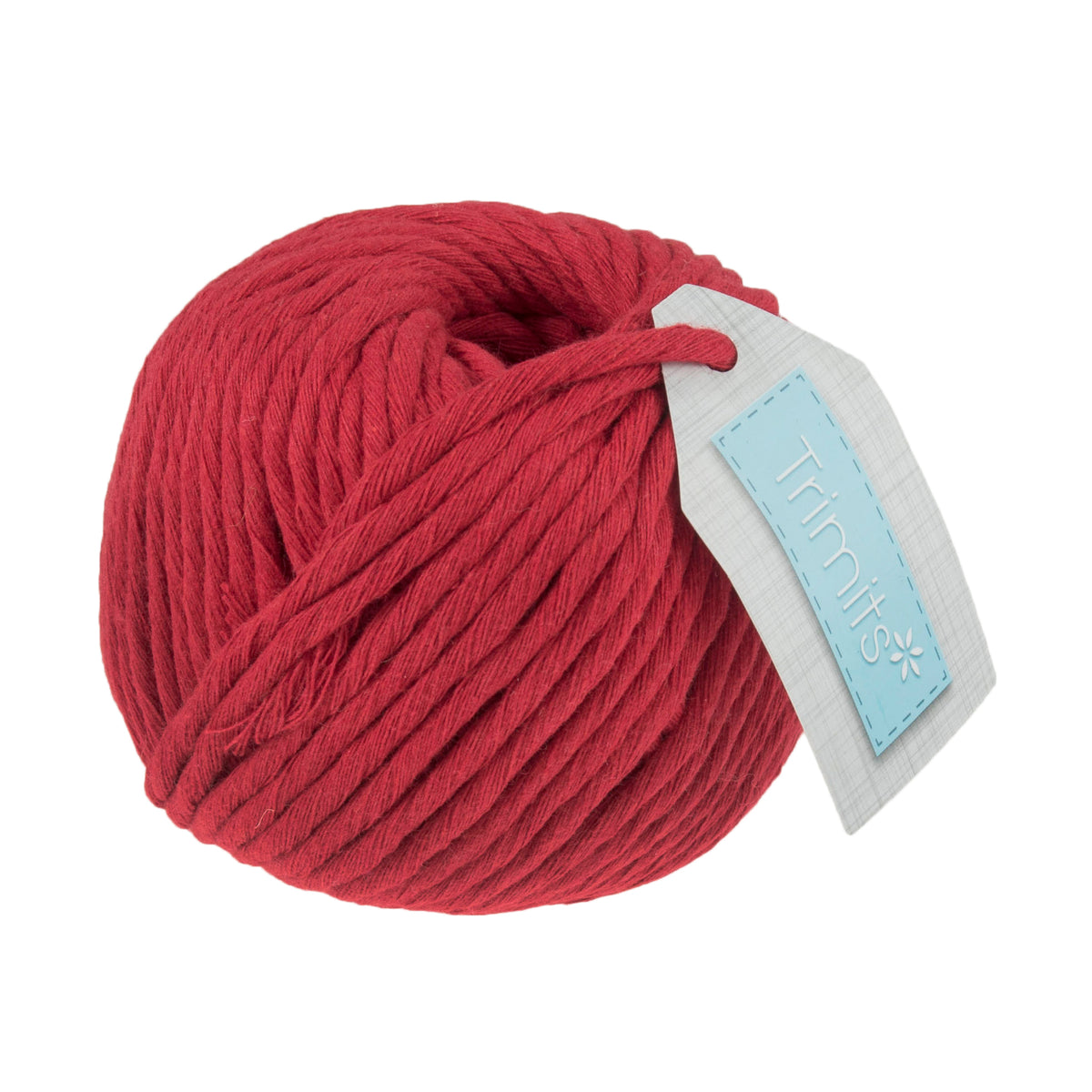 Ball of red cotton macrame cord
