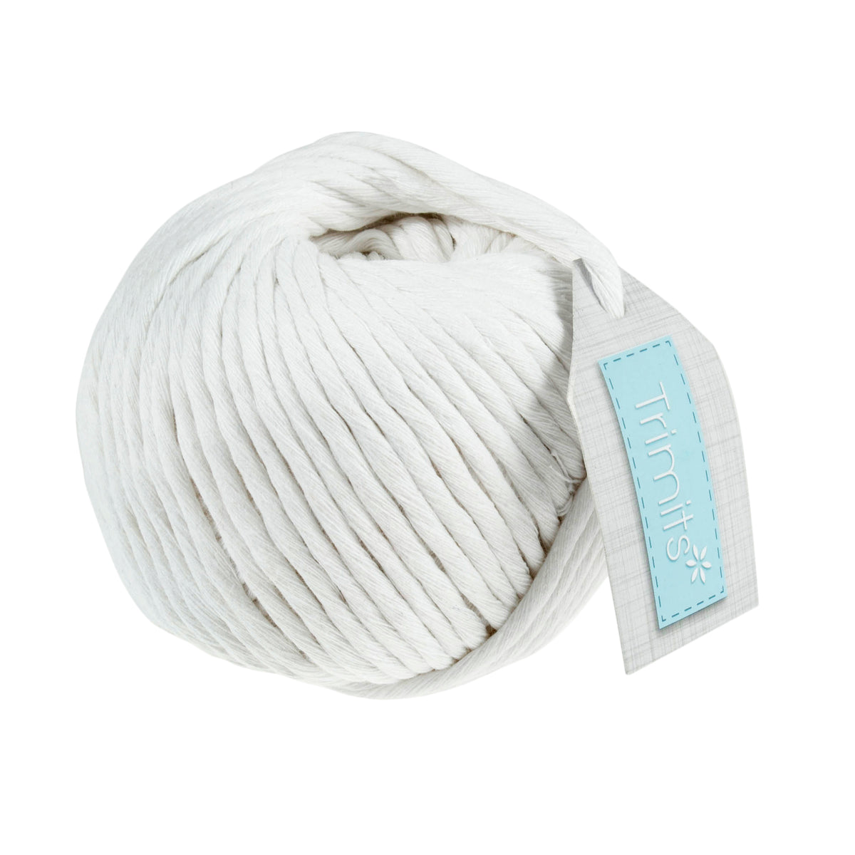 Ball of white cotton macrame cord
