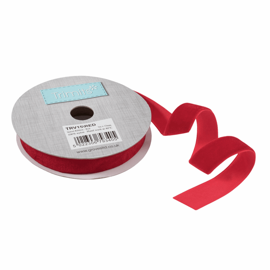 Trimits Red Velvet Ribbon - 5m x 15mm