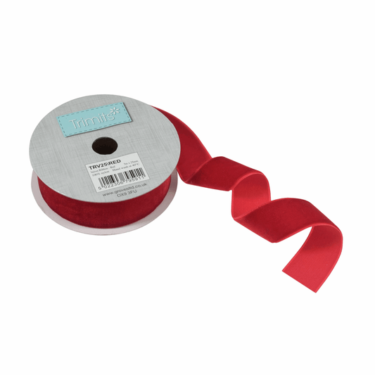 Trimits Red Velvet Ribbon - 5m x 25mm
