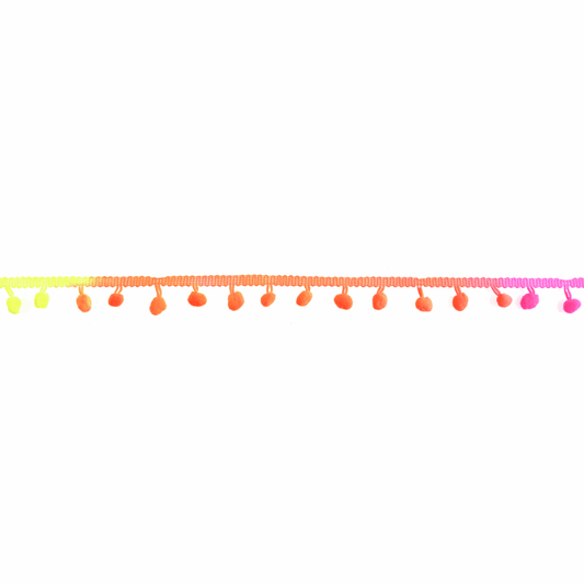 Trimits Neon Pom Pom Trim Edging - 20m x 20mm (Full roll)