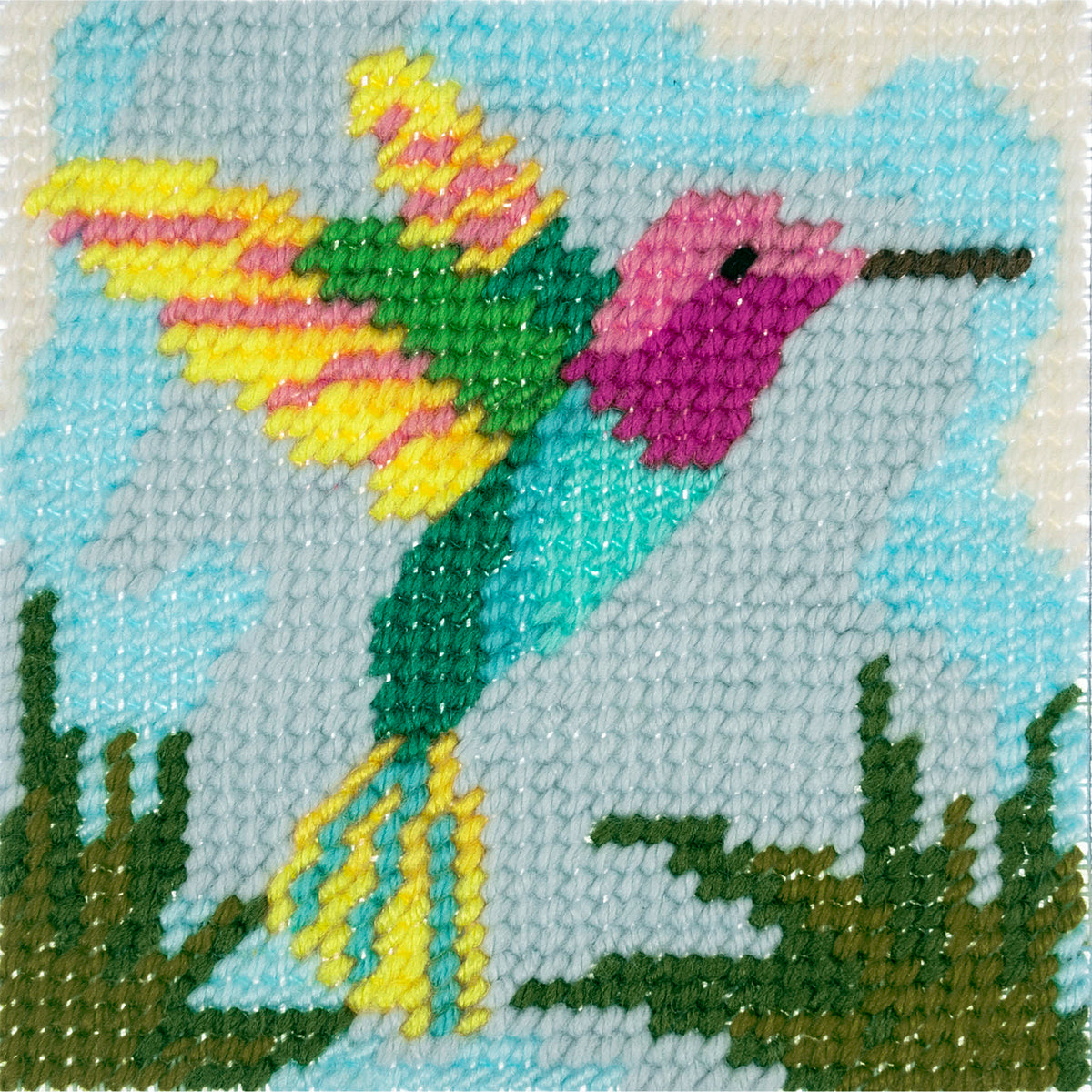 Trimits Hummingbird half stitch tapestry kit on printed canvas